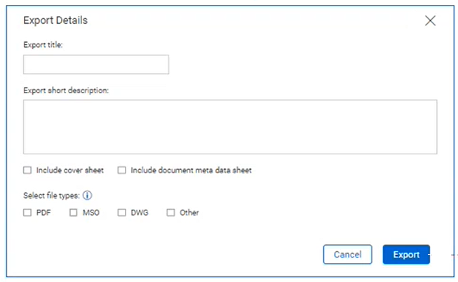 InEight Document - Export folders