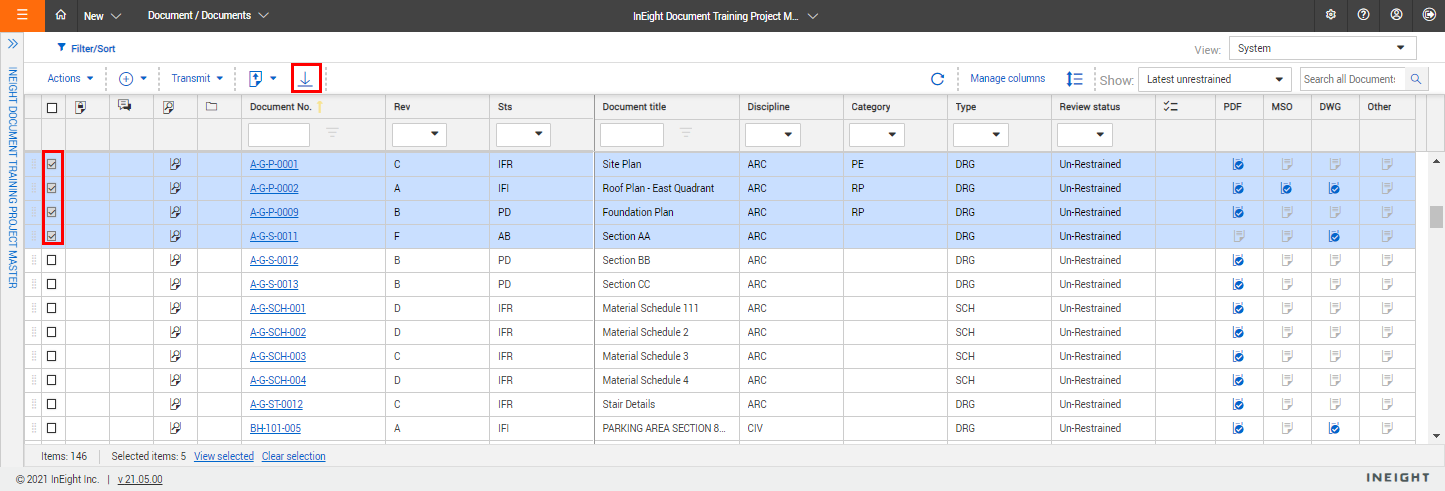 InEight Document - Downloading Documents in Bulk