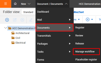 InEight Document - Activating a Custom Workflow