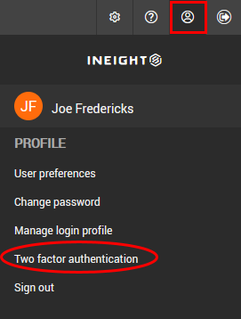 InEight Document - Enable Two Factor Authentication